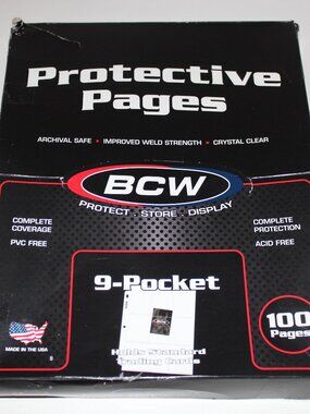 9-POCKET PROTECTIVE PAGES Sports Cards Pokémon NFL NBA MLB NHL 100CT BOX